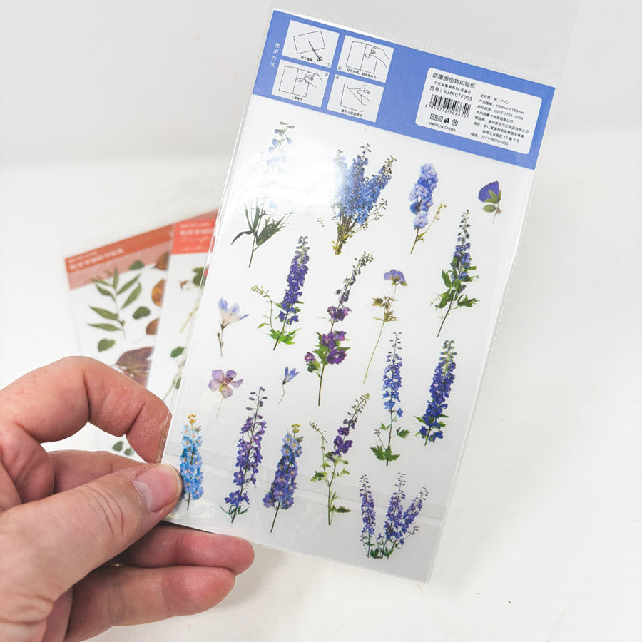 Mo-Card Floral Rub-On Transfer Stickers