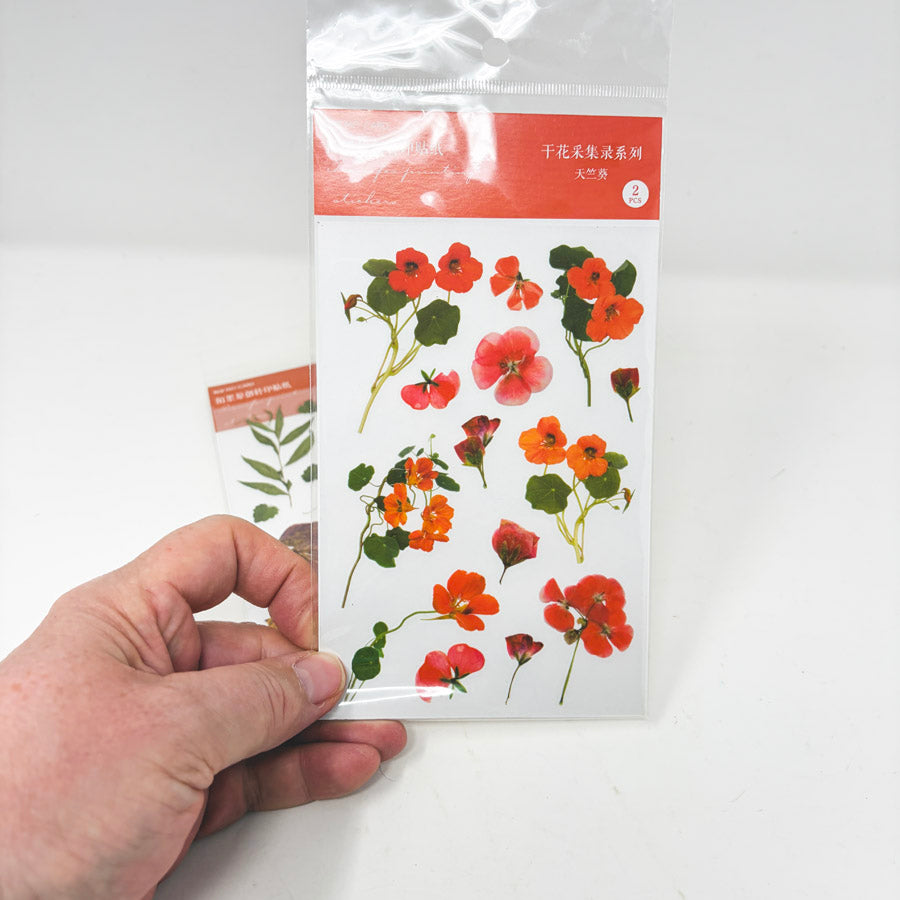 Mo-Card Floral Rub-On Transfer Stickers