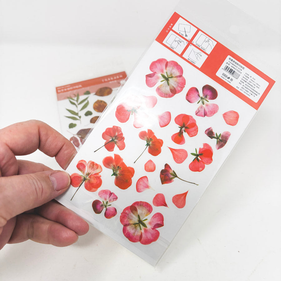 Mo-Card Floral Rub-On Transfer Stickers