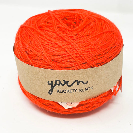 Bright Orange Wool Fingering Yarn Cake