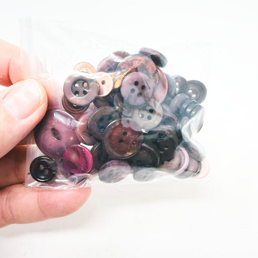 Medium Bag of Mixed Size Purple Buttons