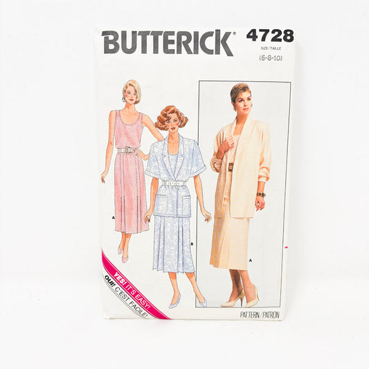 1987 Butterick 4728 Skirt & Top Sewing Pattern