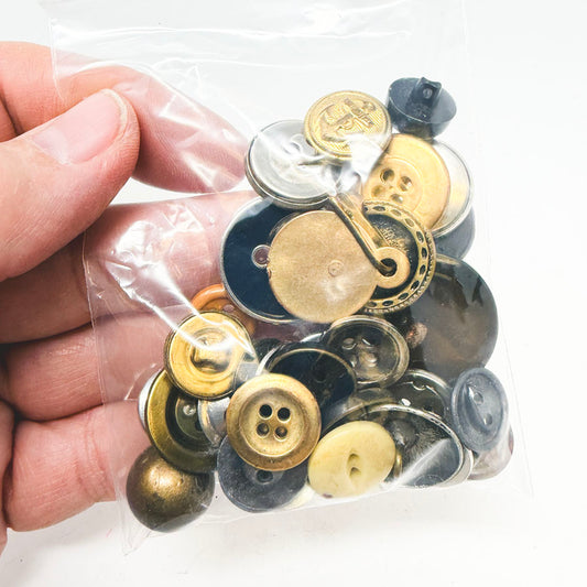 Medium Bag of Mixed Metallic Buttons