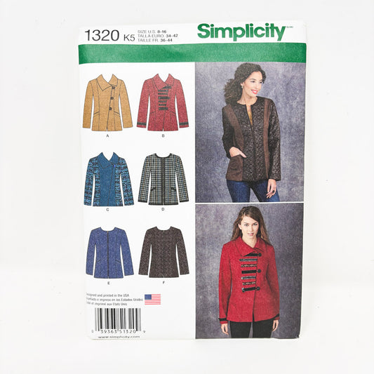 2014 Simplicity 1320 Jacket Sewing Pattern