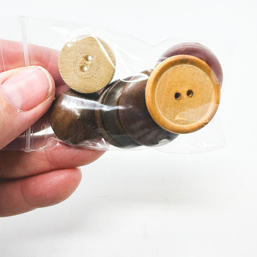 Small Bag of Mixed Wood Buttons