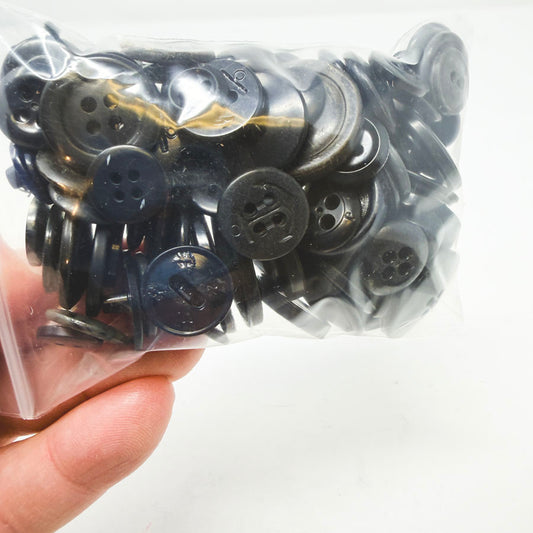 Medium Bag of Mixed Size Black Buttons
