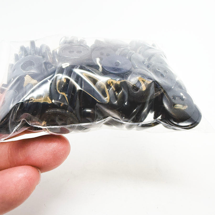 Medium Bag of Mixed Size Black Buttons