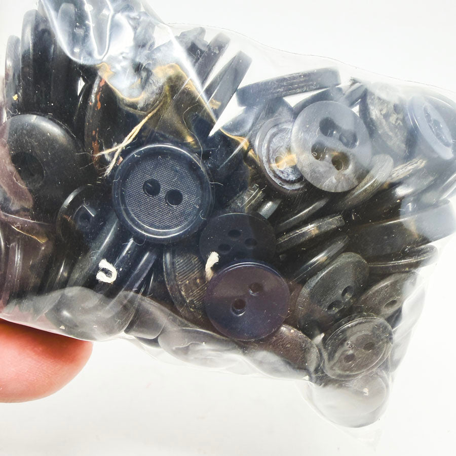 Medium Bag of Mixed Size Black Buttons
