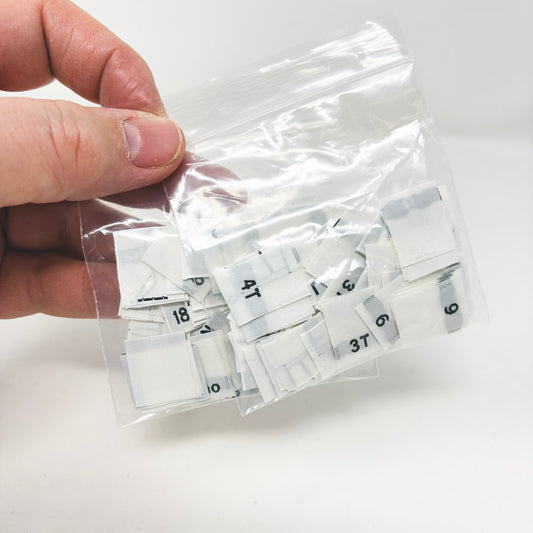 Fabric Clothing Size Labels Bundle