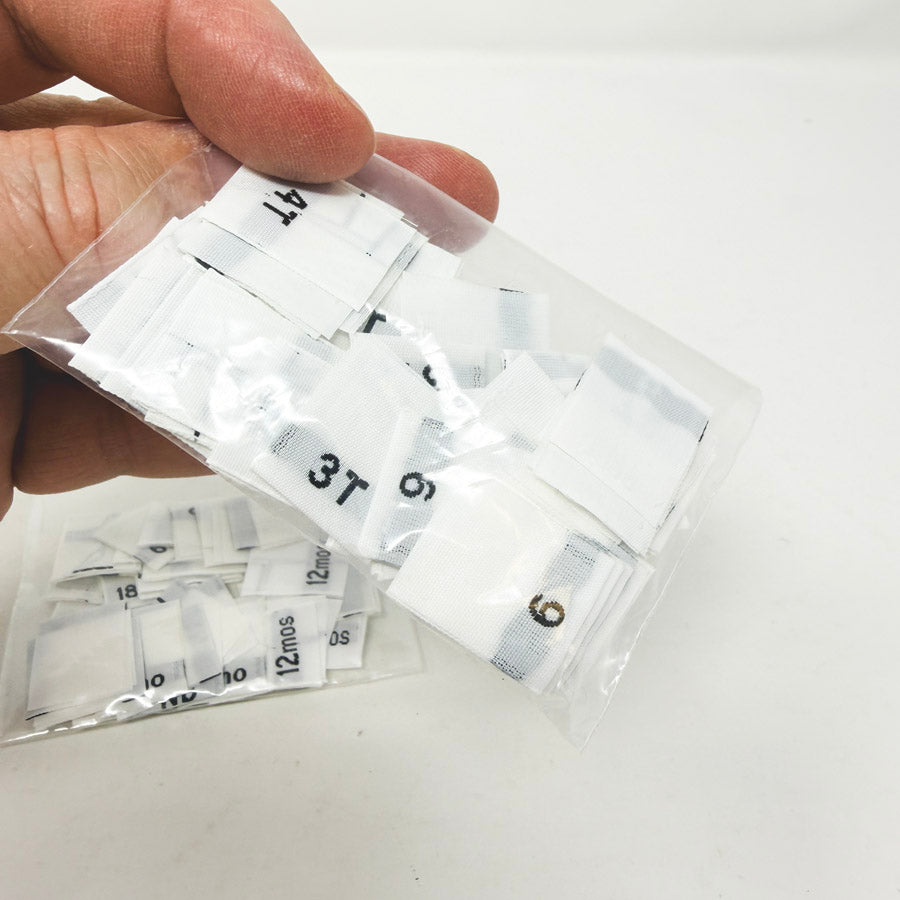 Fabric Clothing Size Labels Bundle
