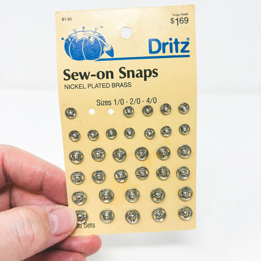 Dritz Sew-On Nickel Plated Brass Snaps