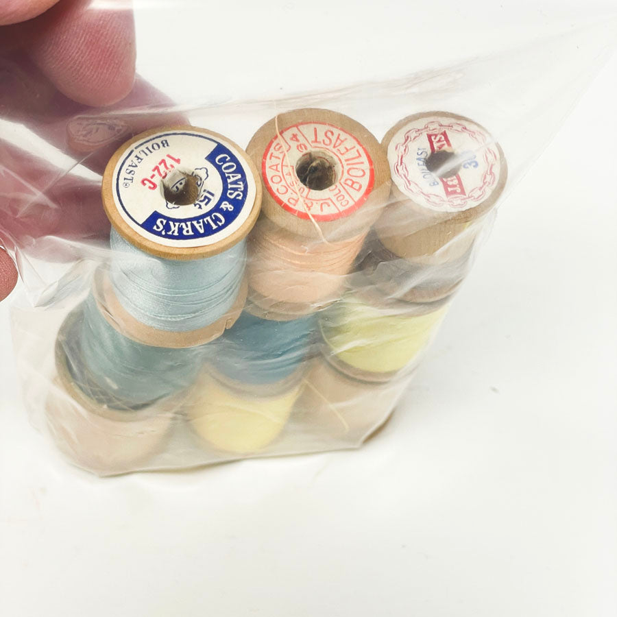 Coats Wooden Spool Thread Bundle