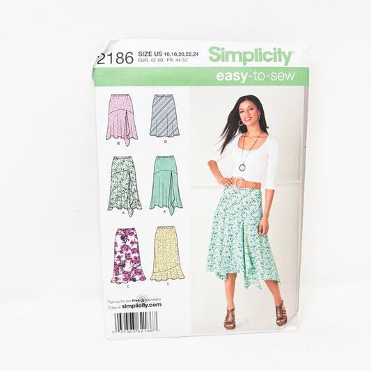 2011 Simplicity Sewing Pattern 2186 - Skirt - Size 16-24