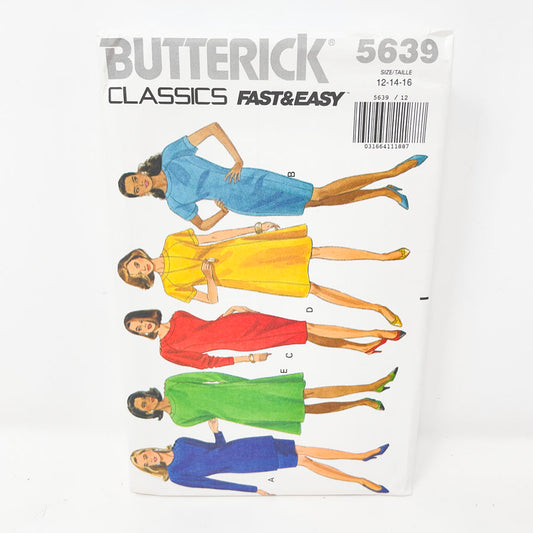 1994 Butterick Dress - 5639 -  Size 12-16