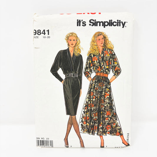 1990 Simplicity Sewing Pattern - Dress - 9841 - Size 10-20