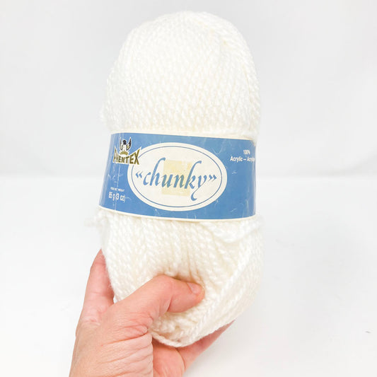 White Phentex Chunky Acrylic Yarn