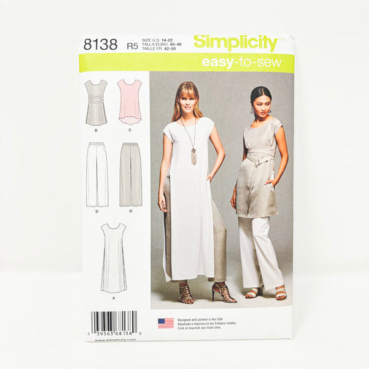 2016 Simplicity Sewing Pattern - Tunic/Pant - 8138 - Size 14-22