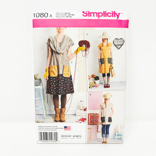 2015 Simplicity/Dottie Angel Sewing Pattern - Tunic/Dress - 1080 - Size XS-XL