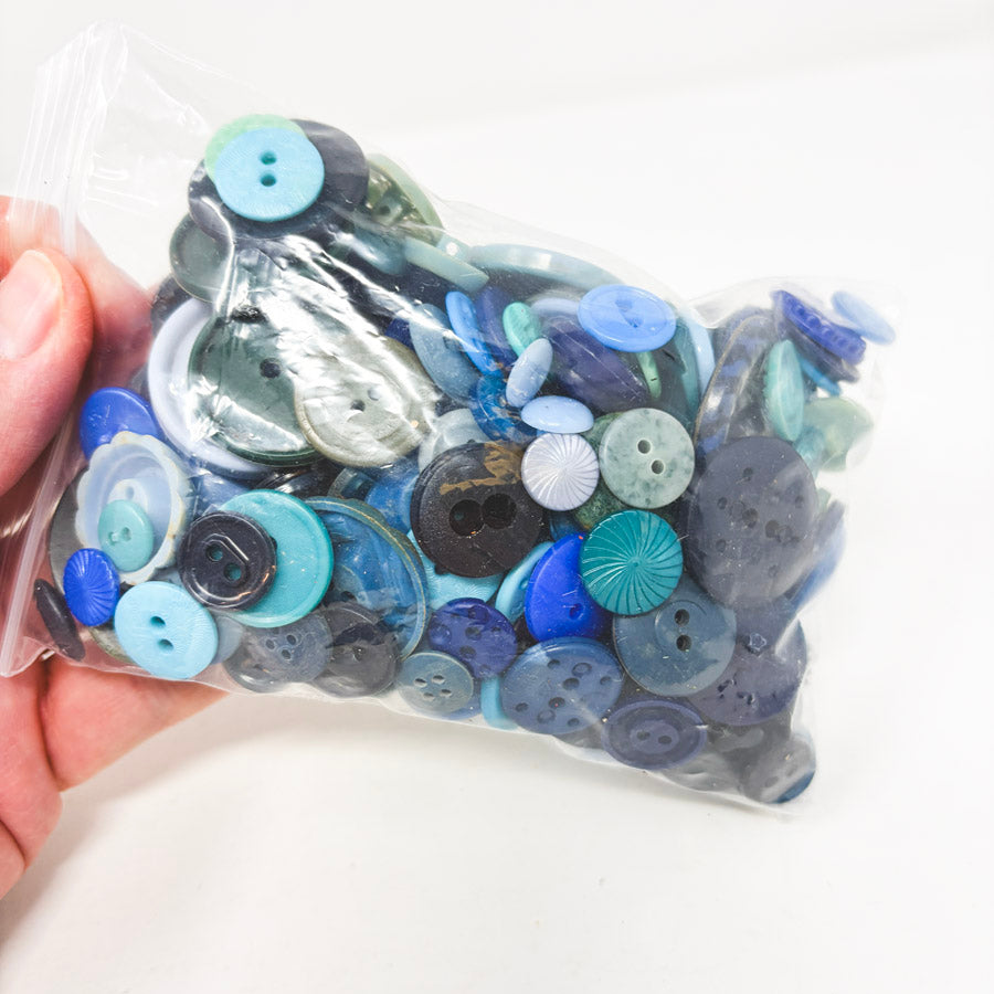 Blue and Green Assorted Button Bundle