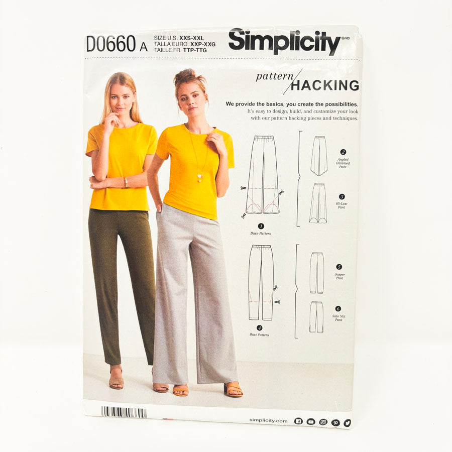 2017 Simplicity Sewing Pattern - Pant - D0660 - Size XXS-XXL