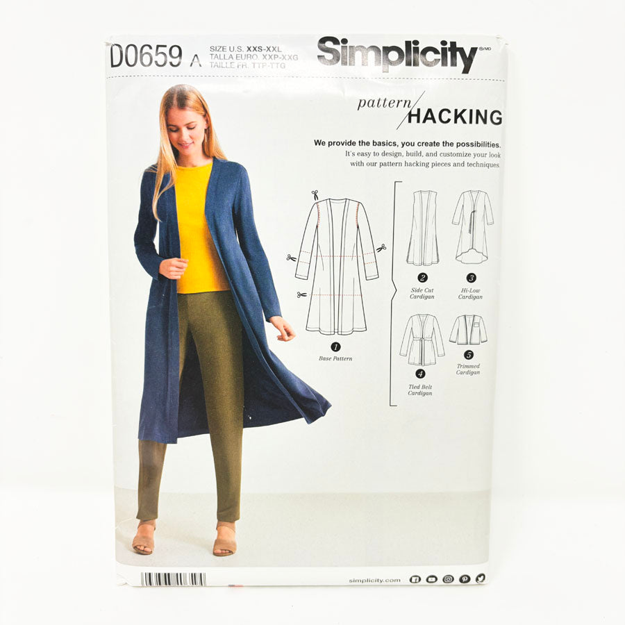 2017 Simplicity Sewing Pattern - Cardigan - D0659 - Size XXS-XXL