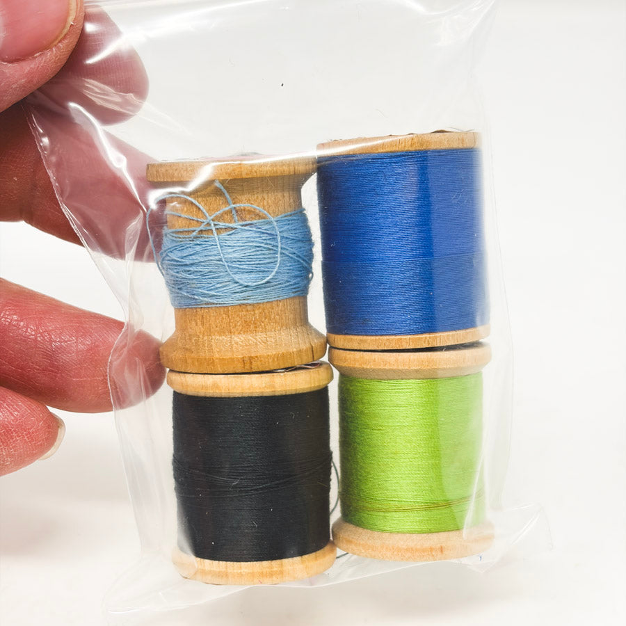 Wood Spool Thread Bundle