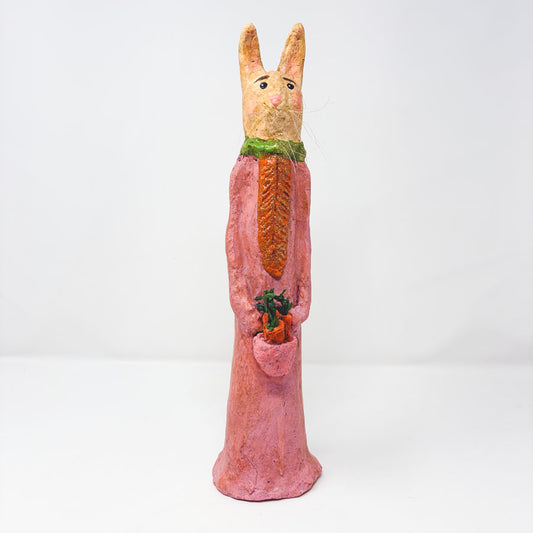 Paper-Mâché Folk Art Bunny Figure