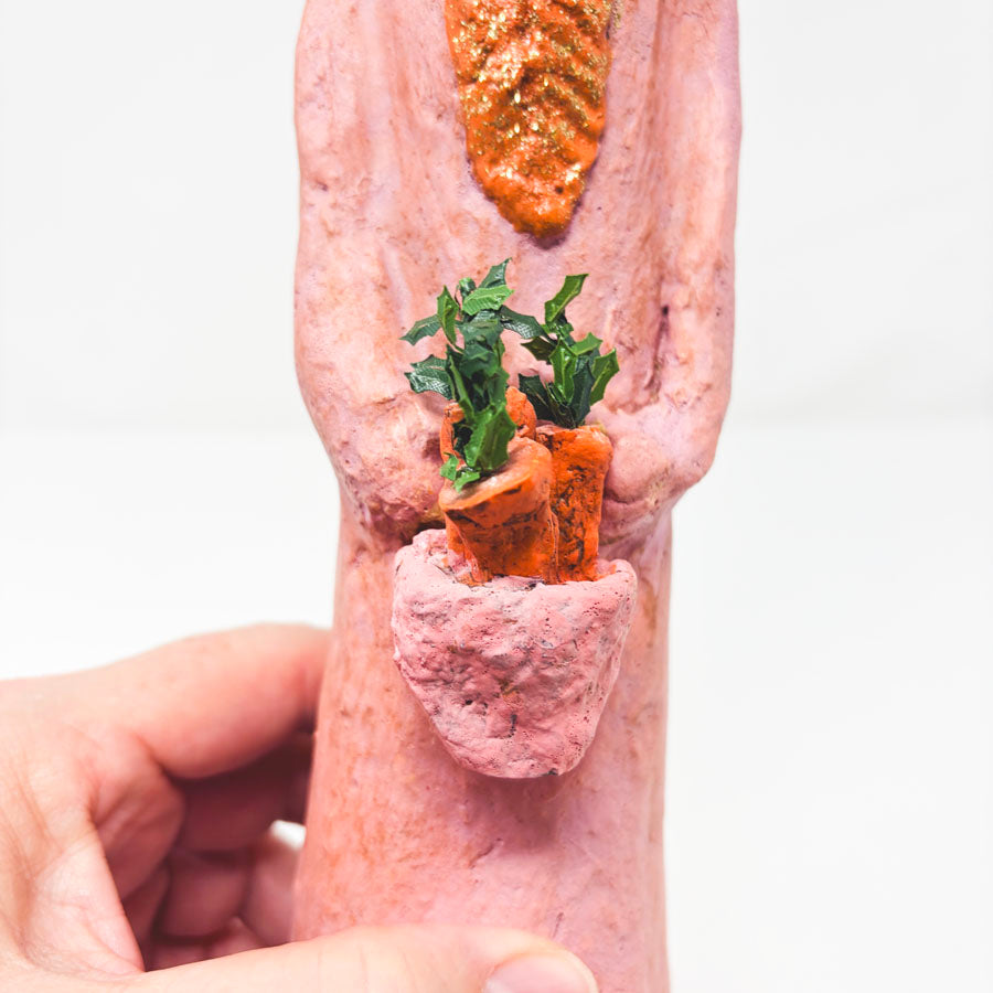 Paper-Mâché Folk Art Bunny Figure