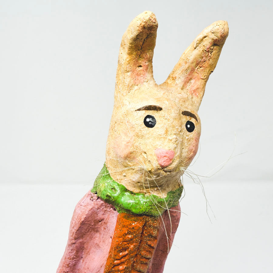 Paper-Mâché Folk Art Bunny Figure