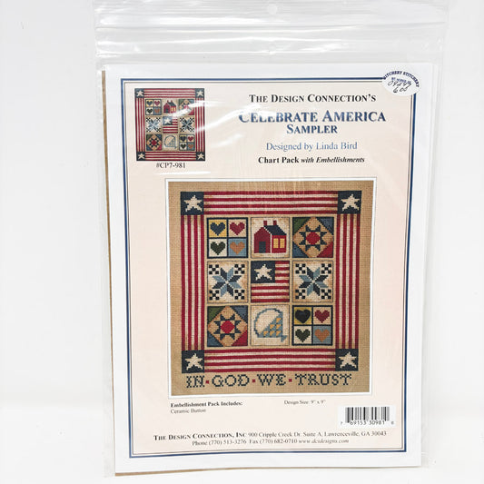 Celebrate America Sampler – The Design Connection Cross Stitch Pattern