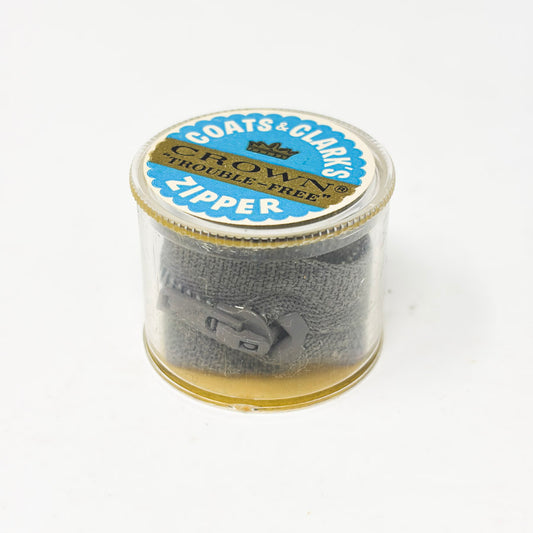 Coats & Clarks Crown Trouble Free Zipper Gray 12"