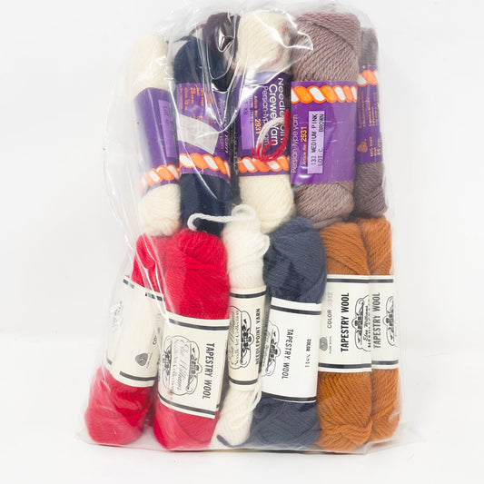 Big Bundle of Tapestry Wool and Crewel Yarn Skeins