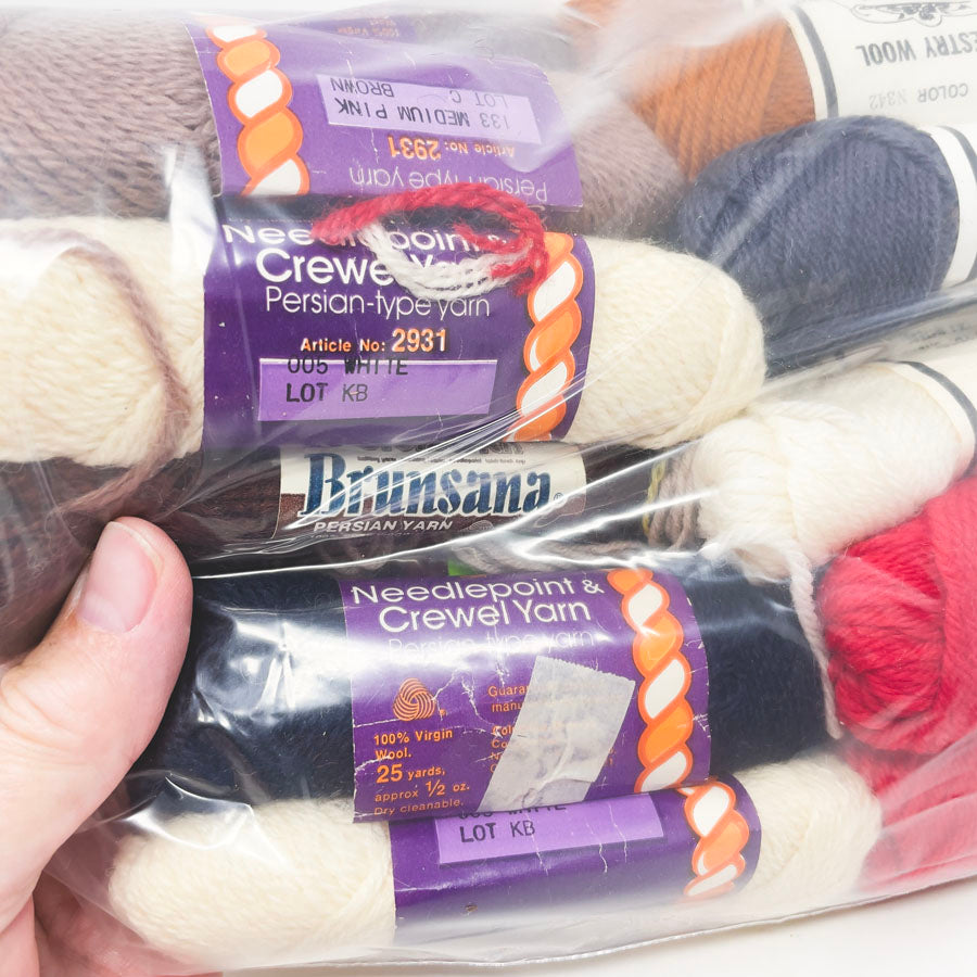 Big Bundle of Tapestry Wool and Crewel Yarn Skeins