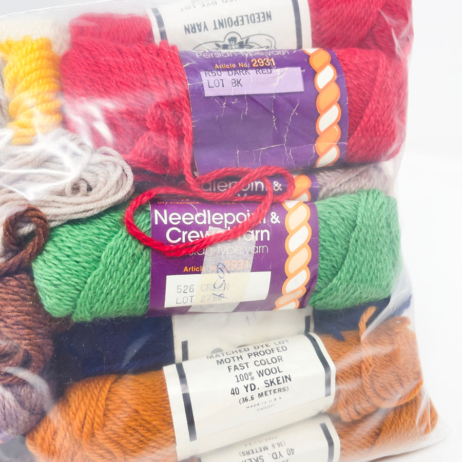 Big Bundle of Tapestry Wool and Crewel Yarn Skeins