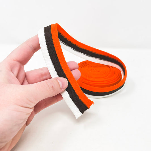 1" Binding Bundle - White Brown Orange Strips Bundle