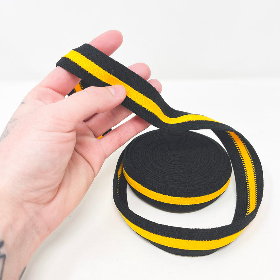 1" Binding Bundle - Black Yellow Strips Bundle