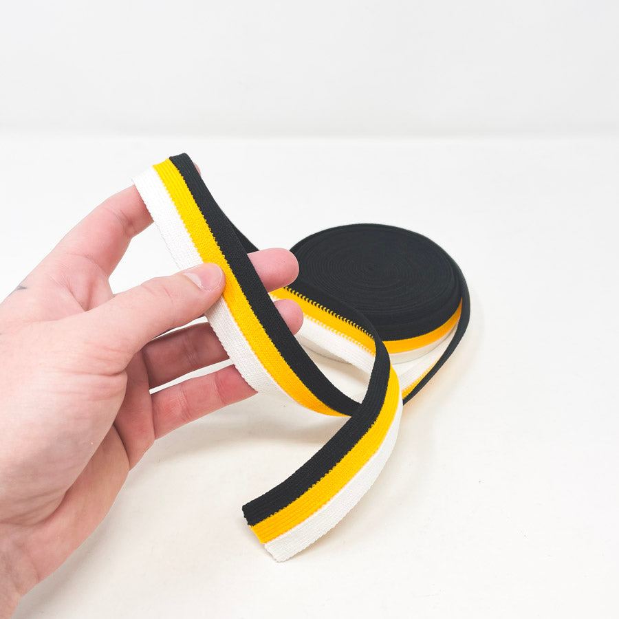 1" Binding Bundle - Black Yellow White Strips Bundle