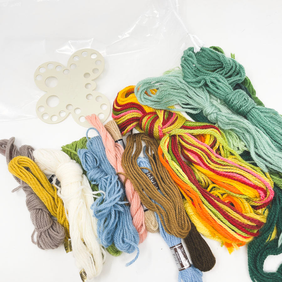Assorted Crewel/Wool Yarn & Butterfly Organizer