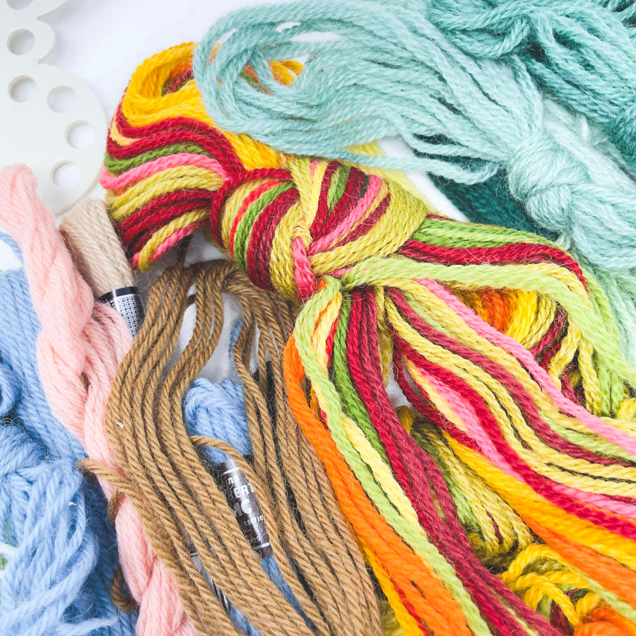 Assorted Crewel/Wool Yarn & Butterfly Organizer