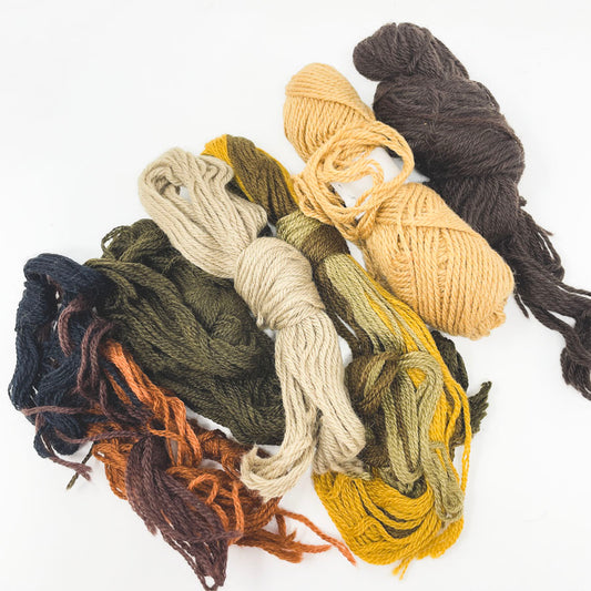 Assorted Dark/Neutral Crewel/Wool Yarn