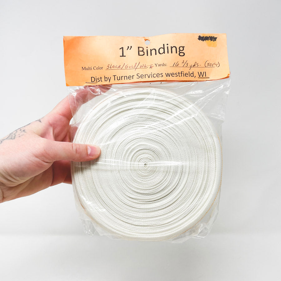 1" Binding Bundle - Black Gold White Strip
