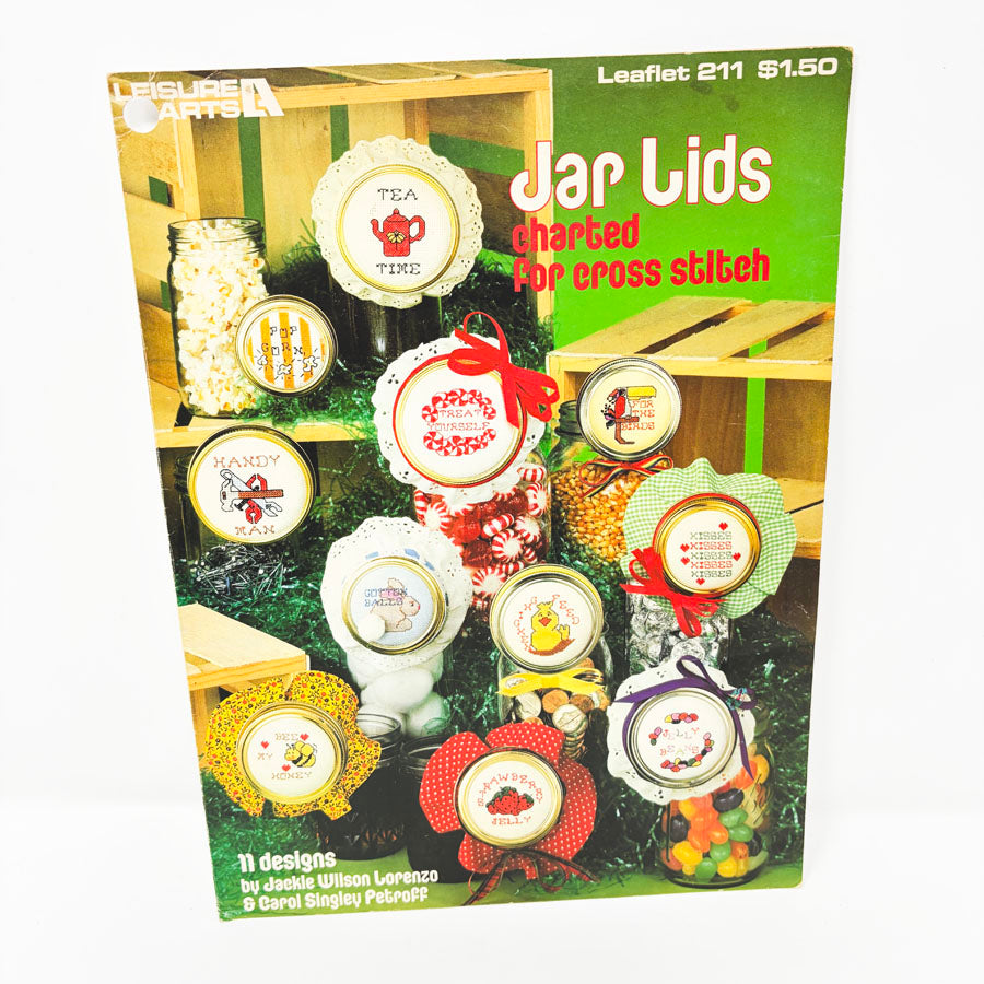 Leisure Arts Jar Lids Charted for Cross Stitch Leaflet