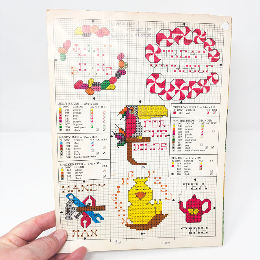 Leisure Arts Jar Lids Charted for Cross Stitch Leaflet