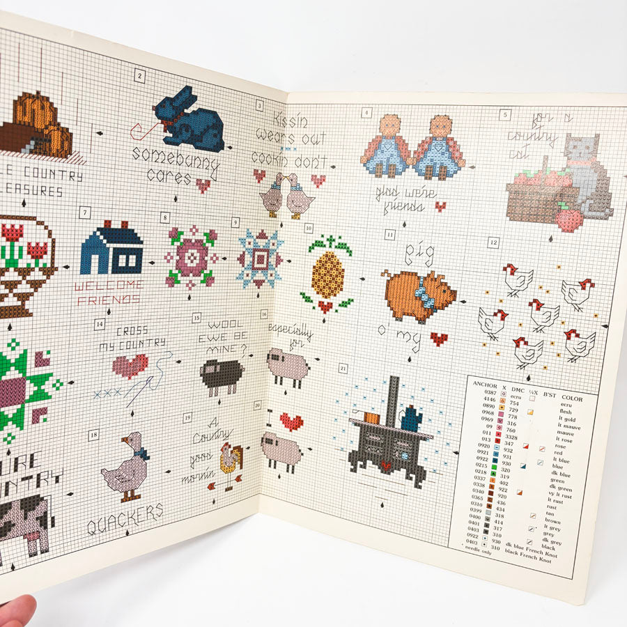 Leisure Arts Canned Country Cross Stitch Leaflet