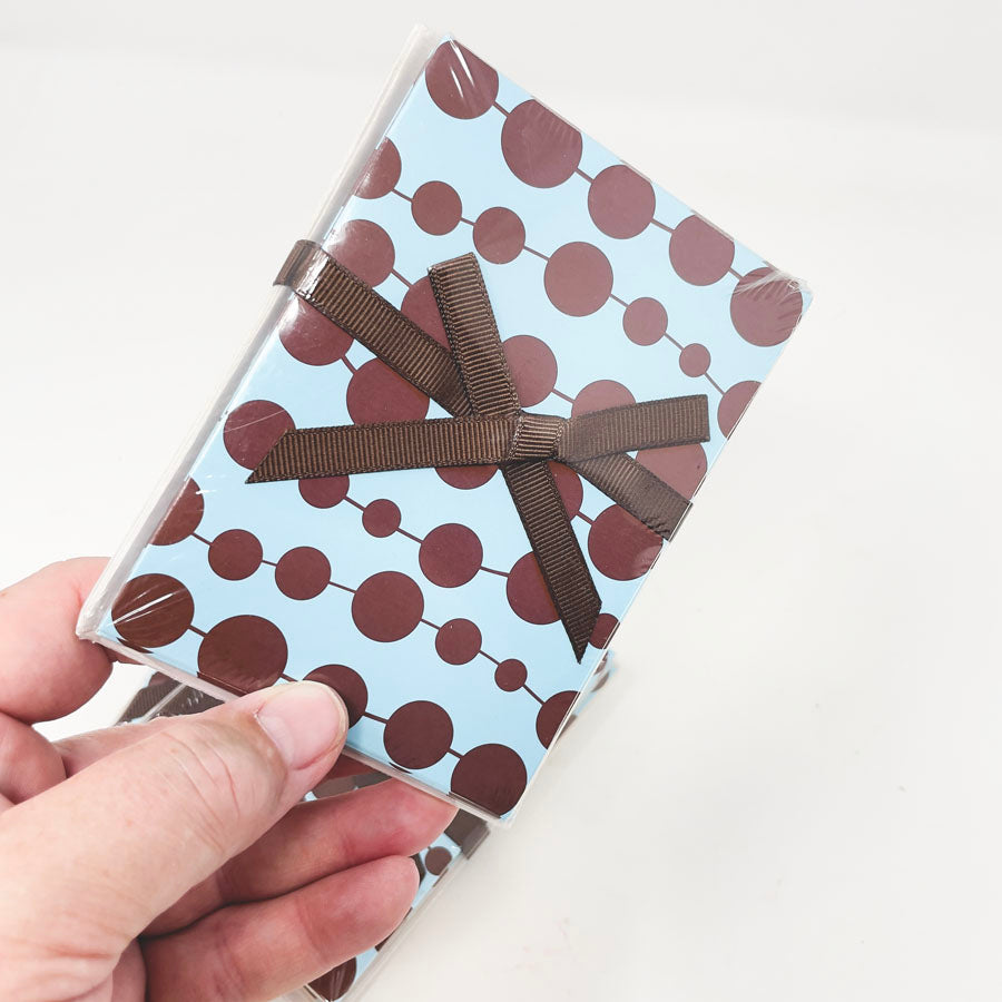 Blue/Brown Dots Note Cards with Envelopes