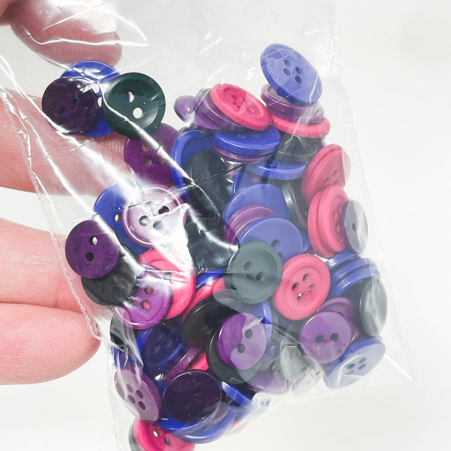 Purple/Pink/Blue/Black Button Bundle