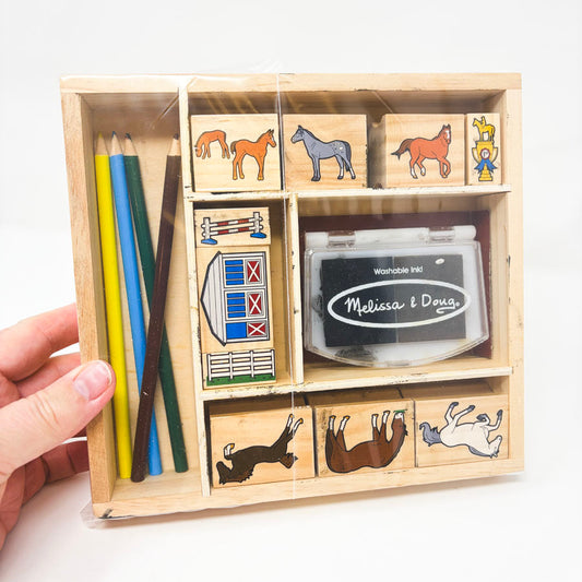 Melissa & Doug Wooden Stamp Set - Horses