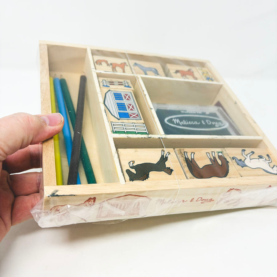 Melissa & Doug Wooden Stamp Set - Horses