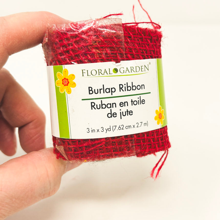 Red Burlap Ribbon