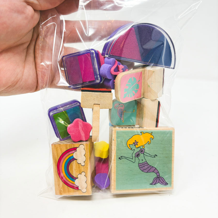 Tropical Rubber Stamp and Ink Set